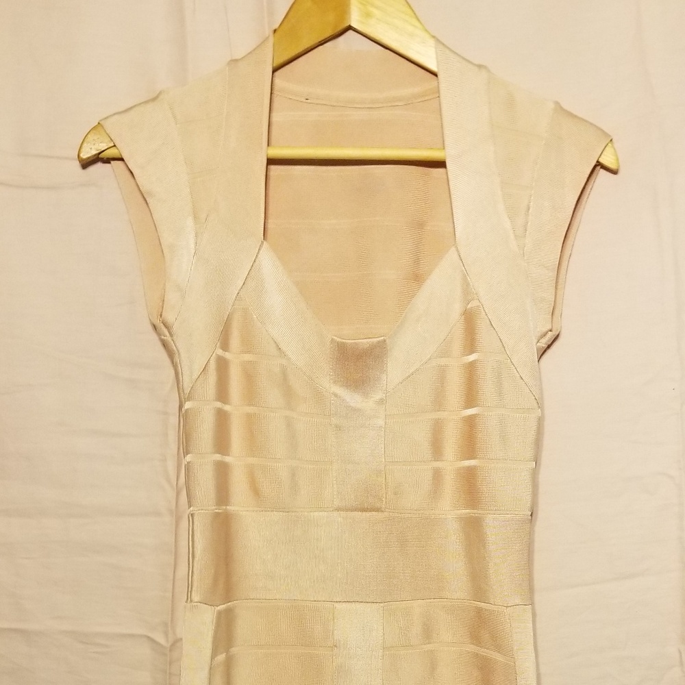 French Connection body con dress in peach